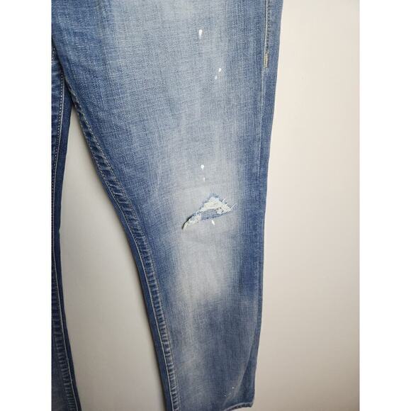 True Religion Mens Ricky Relaxed Straight Flap Jeans sz 32×33 factory distressed - Picture 4 of 14
